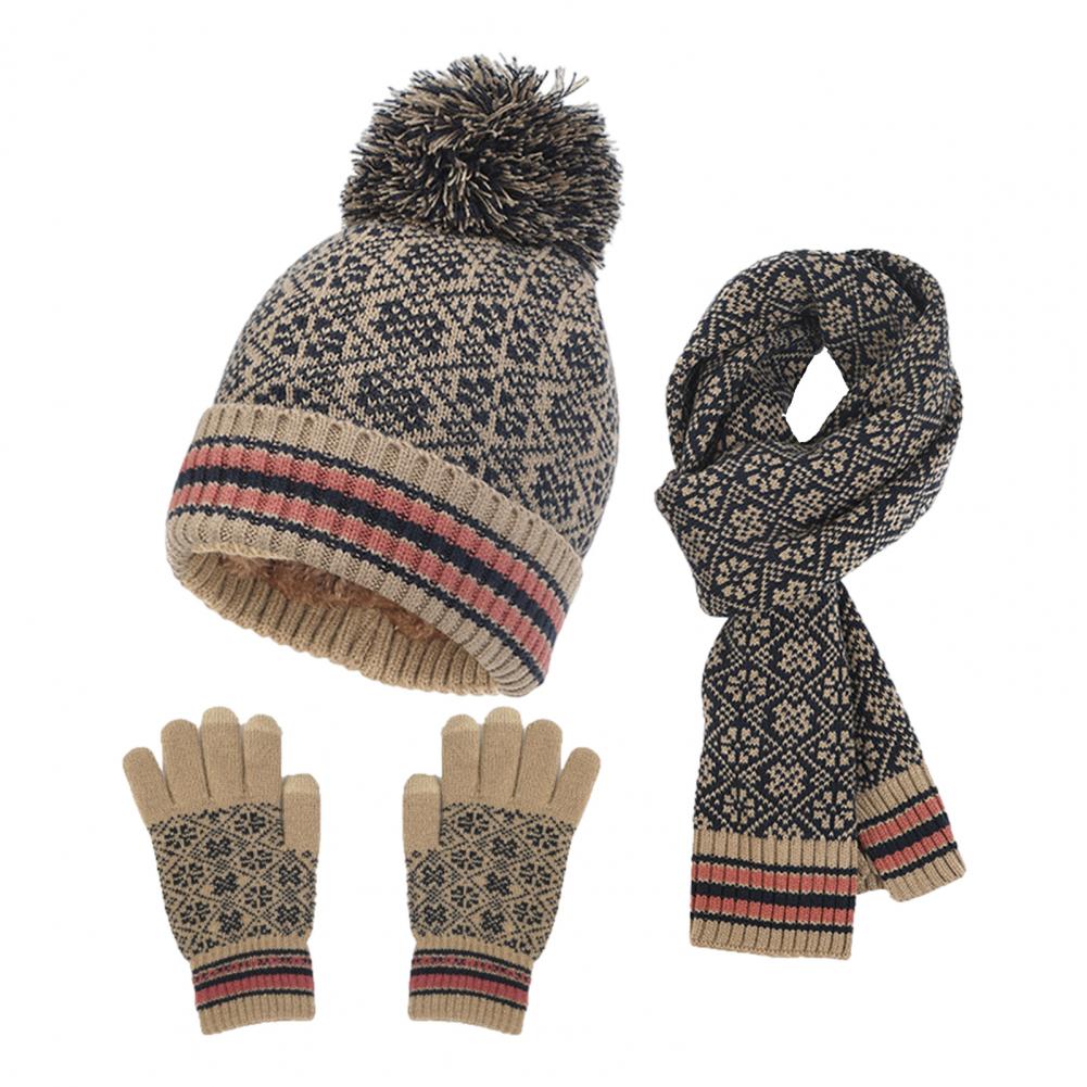 Drune | Lässiges Herbst Winter 4-teiliges Warmes Strickset für Frauen
