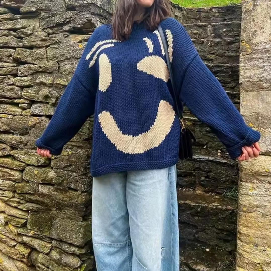 Drune | Übergroßer Baumwollstrick-Pullover für Frauen