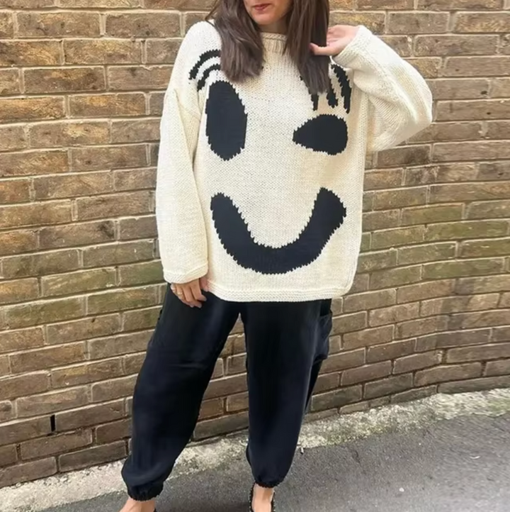 Drune | Übergroßer Baumwollstrick-Pullover für Frauen