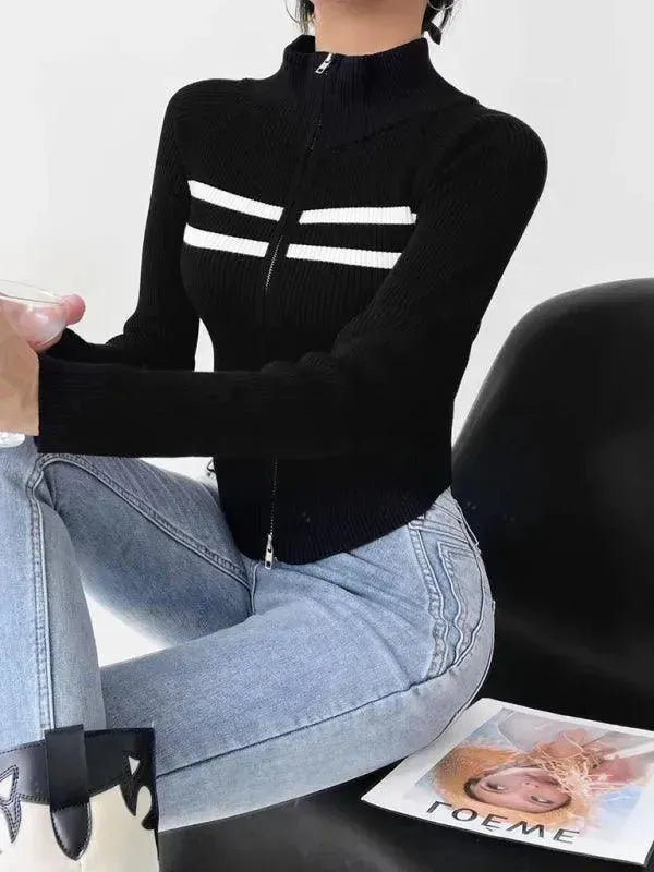 Drune | Gestreifter Strickjacke Pullover