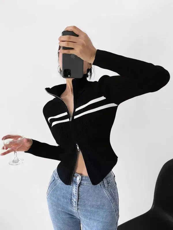 Drune | Gestreifter Strickjacke Pullover