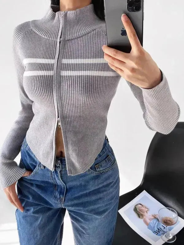 Drune | Gestreifter Strickjacke Pullover