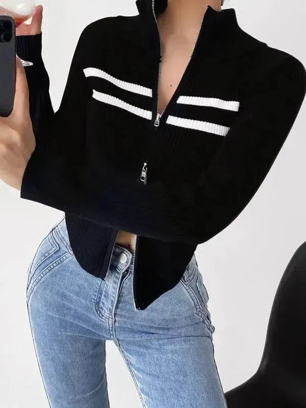 Drune | Gestreifter Strickjacke Pullover