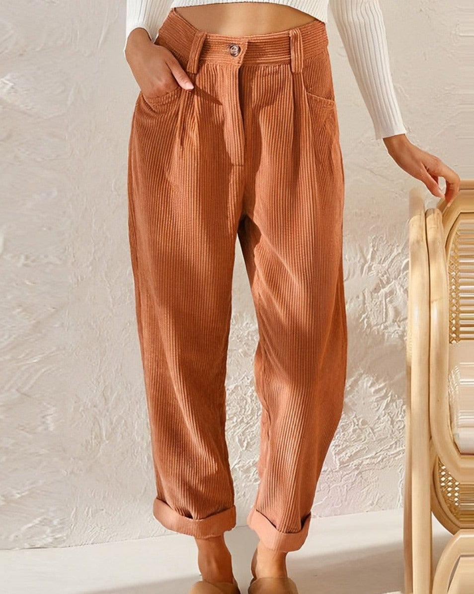 Drune | Elegante Cordhosen für Damen mit Hohem Bund