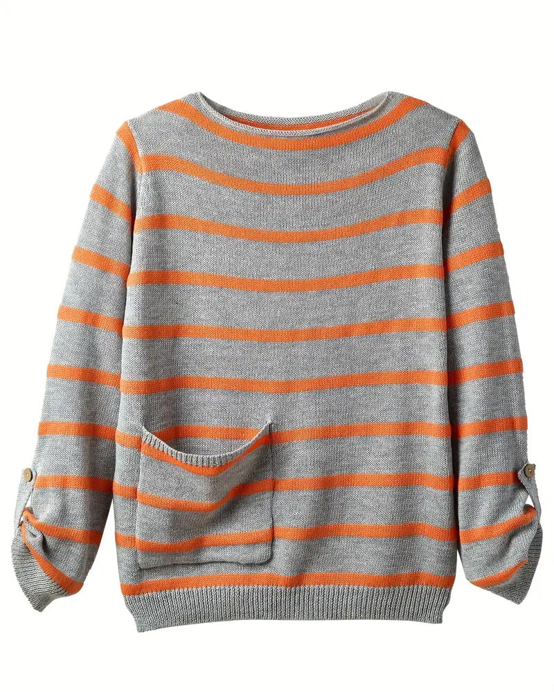 Drune – Warmer gestreifter Damenpullover
