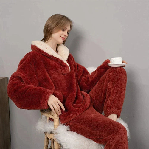 Drune Dani - Damen-Fleece-Pyjama-Set