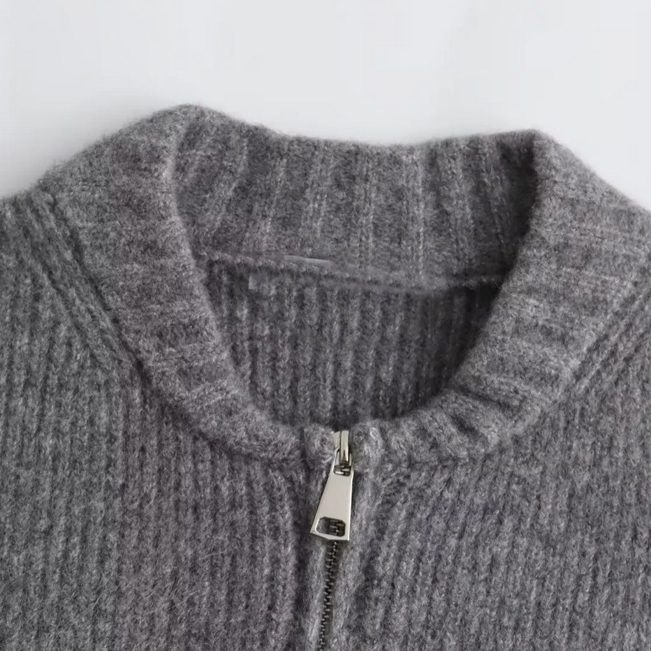 Drune Strickjacke mit Reißverschluss