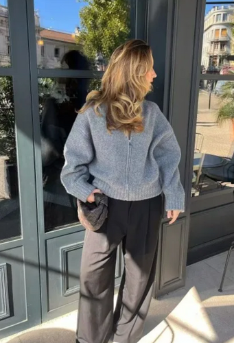 Drune Strickjacke mit Reißverschluss