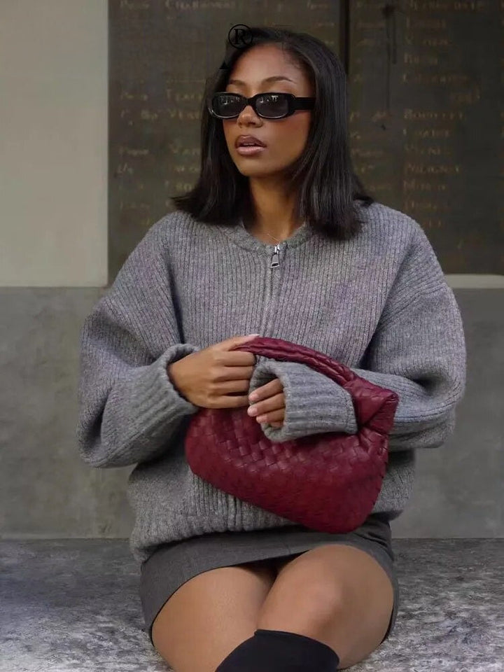 Drune Strickjacke mit Reißverschluss