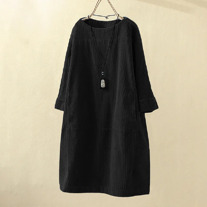 Drune LUNA - Vintage Herbst Kord Midikleid