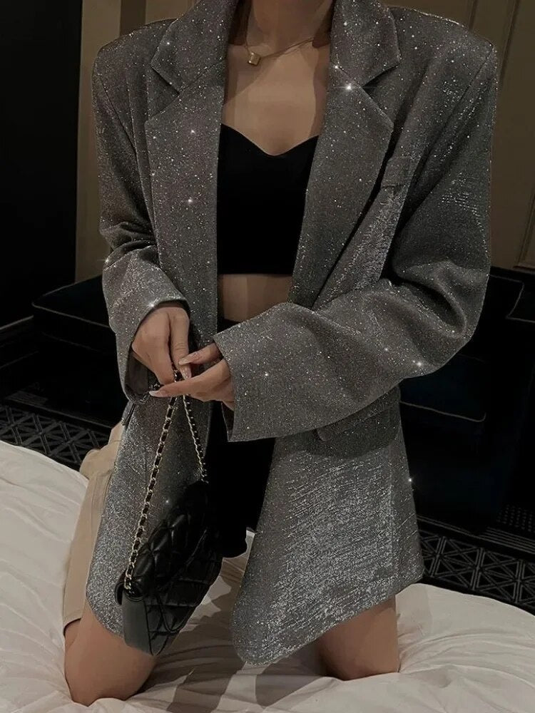 Drune Glitzer-Blazerjacke
