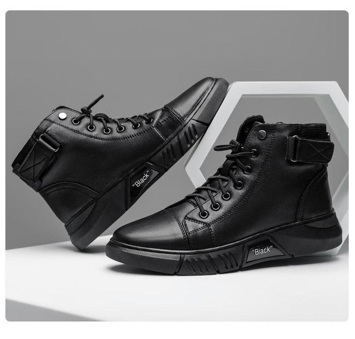 Martini™ - Robuste Herren-Lederstiefel aus schwarzem Leder - Wolf Fashion