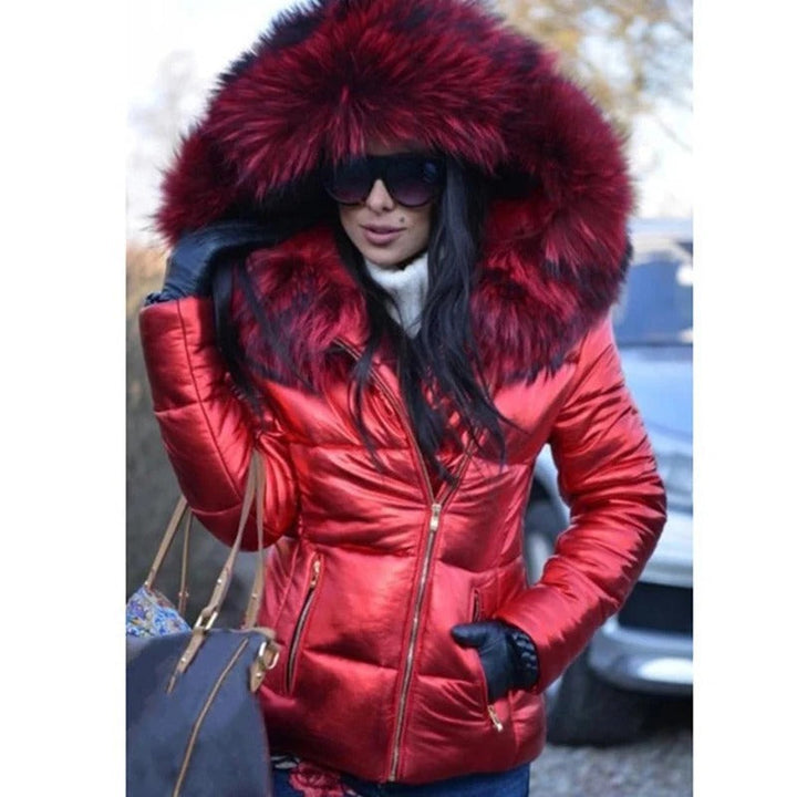 Drune - Paris -Stylische Jacke mit Kunstfellfutter, Kapuze und Kragen