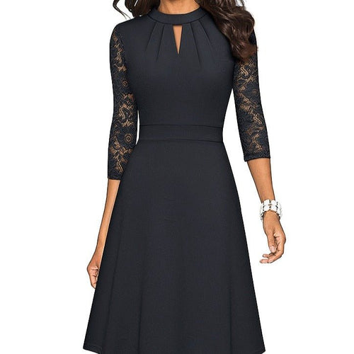 Drune Ausgehöhltes Spitzenkleid
